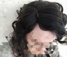 Halo Lady-Clip de belleza para mujer, cabello humano con explosión de flequillo, pieza central, pelo lacio brasileño no Remy para la pérdida de cabello