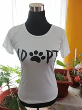 Camiseta de manga corta con estampado de huella de perro para mujer, ropa con estampado de flor de Mascota, Tops para mujer