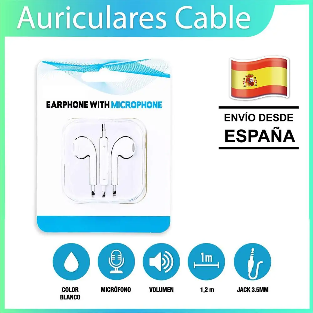 Auriculares con Microfono Auriculares Cable Sonido Estéreo Auriculares In-Ear Auriculares Jack 3.5mm para Xiaomi Huawei Samsung