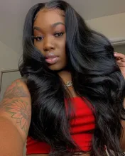 Wigirl-Peluca de cabello humano ondulado de 13x4 para mujer negra, postizo de encaje Frontal, pelo brasileño virgen predespuntado con densidad de 150%