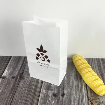 

1000pcs/lot Custom Printed Kraft Paper Gift Bag Bread Hamburger Food Wrapping Supplies Ads Merchandise Bag Snack Bar Cookies Bag