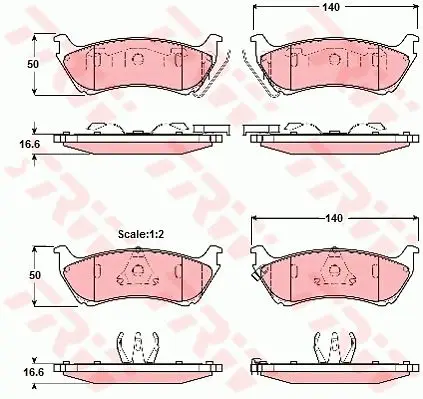 Колодки тормозные MERCEDES W163 ML 230-500 98-05 задние TRW GDB1