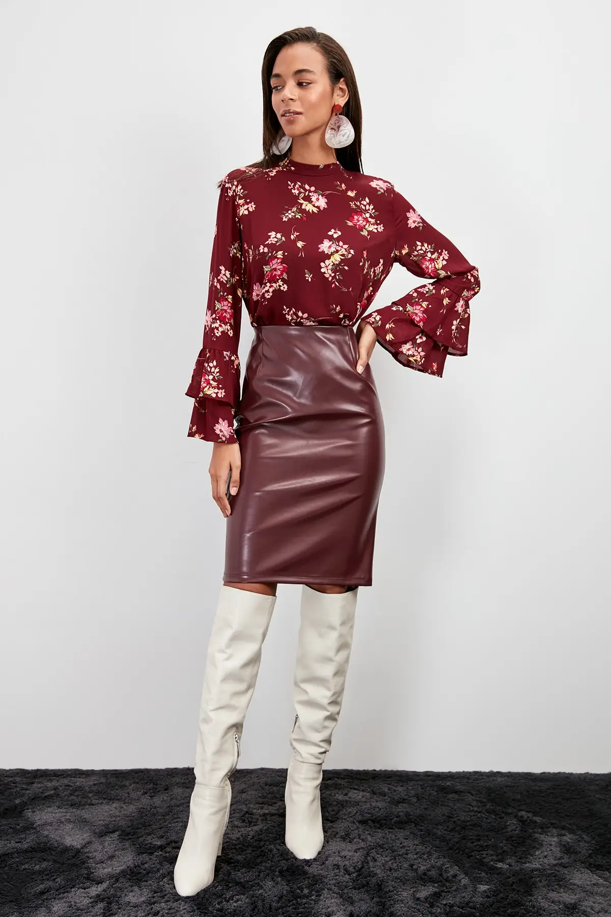 Trendyol юбка из искусственной кожи TWOAW20ET0633