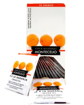 

MONTECELIO Black Tea Orange In Sachets. Flavored Black tea With Intense Aroma. Box With 25 Sachets
