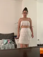 Tobinoone 2021 nuevo mujeres verano borla elegante vestido Club vestido de fiesta Sexy hombro embellecido con borlas Mini vestido