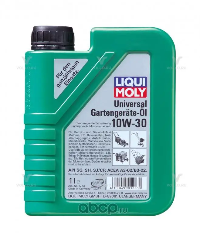 8037 LiquiMoly Мин. мот.масло д/газон. Universal 4-Takt Gartengerate-Oil 10W-30 CF/SG/SH/SJ A3/B3 (1л) | Автомобили и