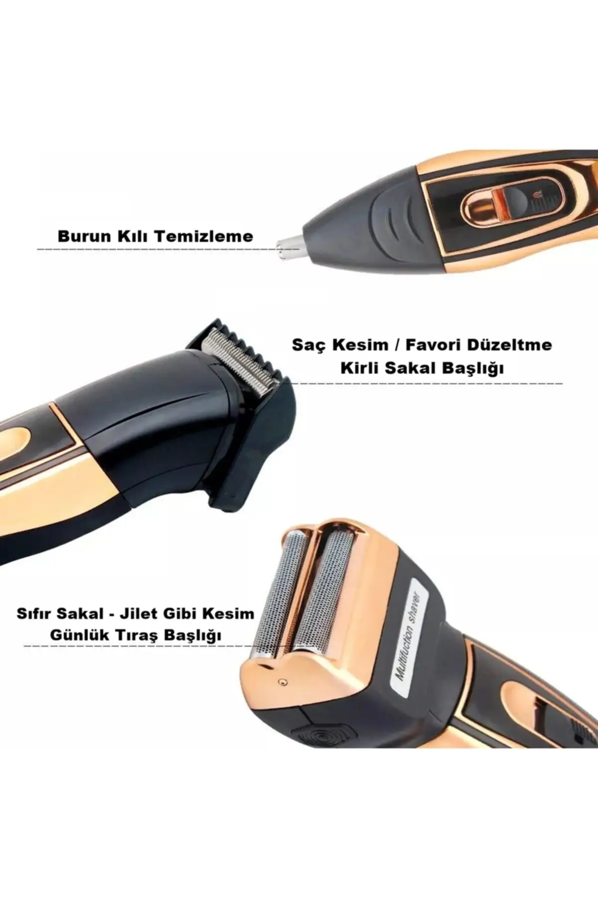 Gold Hair Beard Shaving Machine Male Care Kit Ear Nose Bristle Trimming Ense Cheek body hair and beard machine