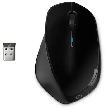 

MOUSE LASER WIRELESS ORIGINAL HP X4500 H2W26AA 3 BUTTONS + WHEEL 2.4GHZ USB BLACK