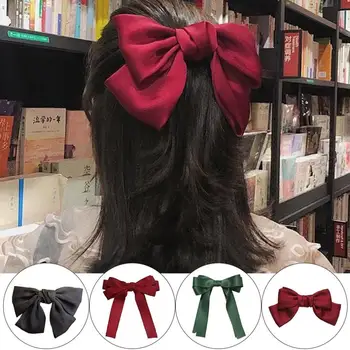 

Original College Style Hairpin Hair Tie Silk Satin Material Oversized Bow Hair Clip Head Rope Exquisite