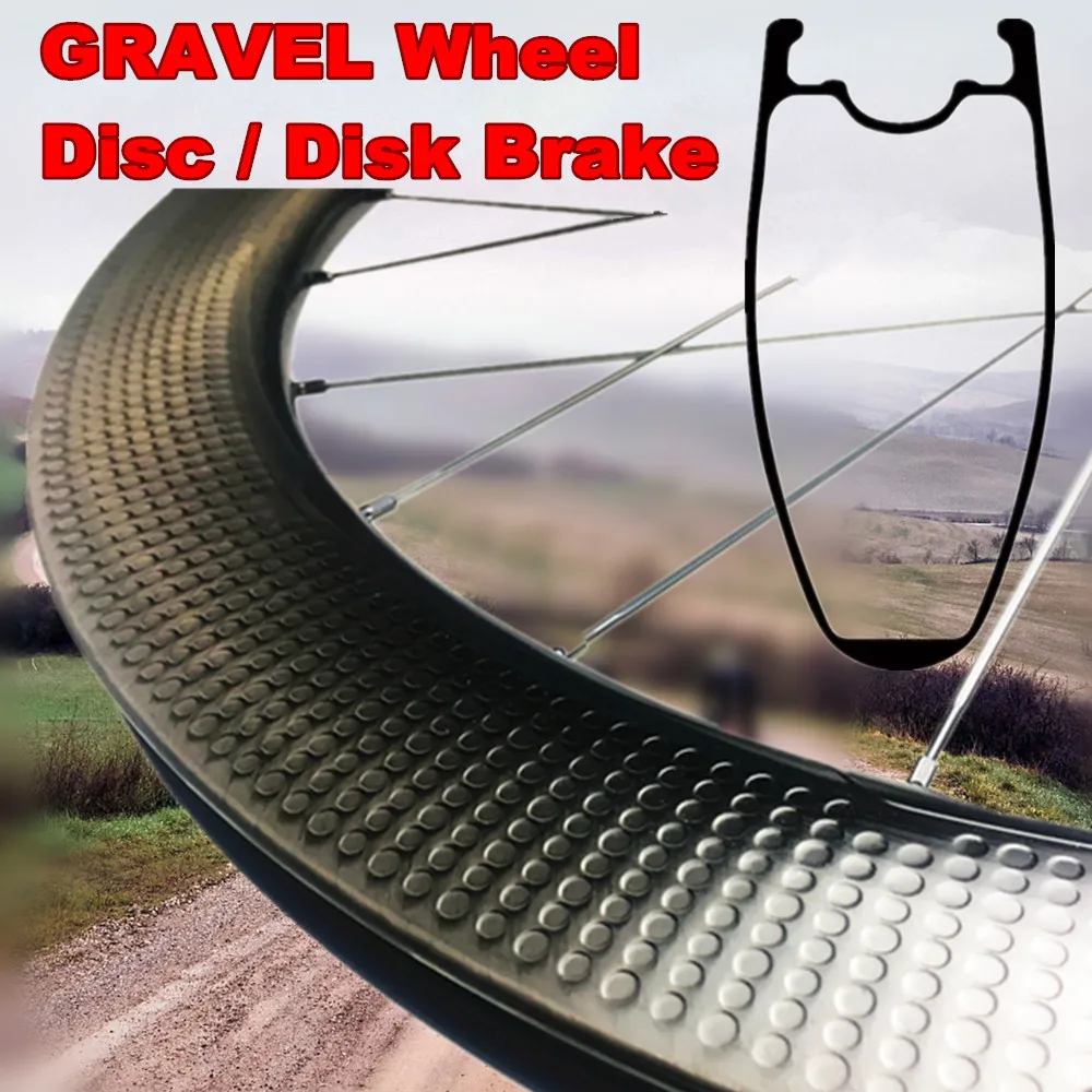 

PRO-DISC 700c Carbon Road Wheels Dimple Disc Bike 24-24 Holes Cyclocross Clincher Tubeless Ready Road Bicycle Wheel Bicycle Rims