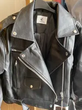 Jacket Short Winter Coat Faux-Leather Mozuleva Black Women Retro PU Turn-Down-Neck Loose