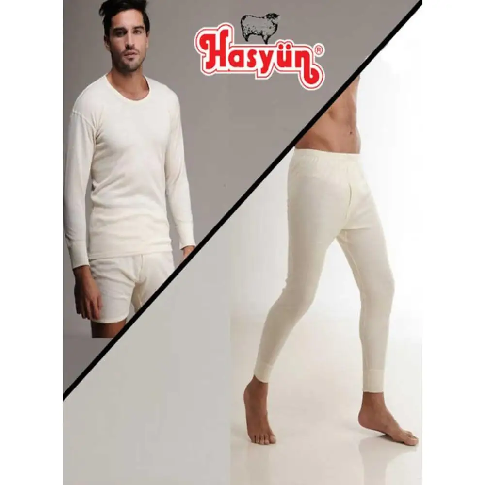 Australian Merino Wool Bej Thermal Underwear Russian Keep Warm and Dry