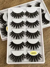 Pestañas postizas 3D de visón gruesas, 5 pares, maquillaje, pestañas llamativas, volumen Natural, suaves, g800