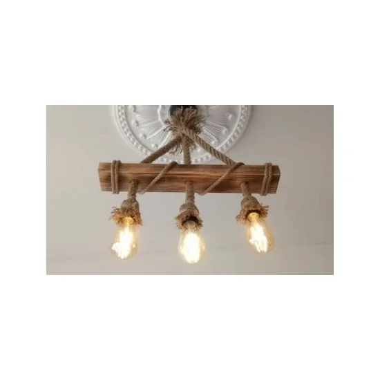 

Wooden Chandelier Decorative Wooden Rope Pendant Chandelier