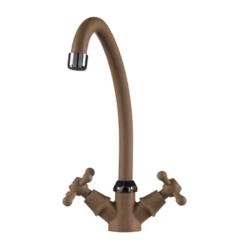 

Kitchen faucet two-handle with swivel excess 260mm, beige granite