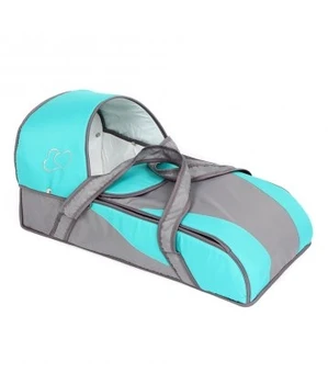 

Сларо bassinet carrier new for baby (Gray + mint, embroidery)
