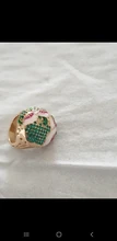 Joyería de estilo Retro dorado para mujer, anillo pintado a mano con aceite, joyería