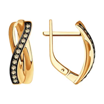 

Sokolov gold drop earrings with stones with diamonds, fashion jewelry, 585, women's male, long earrings