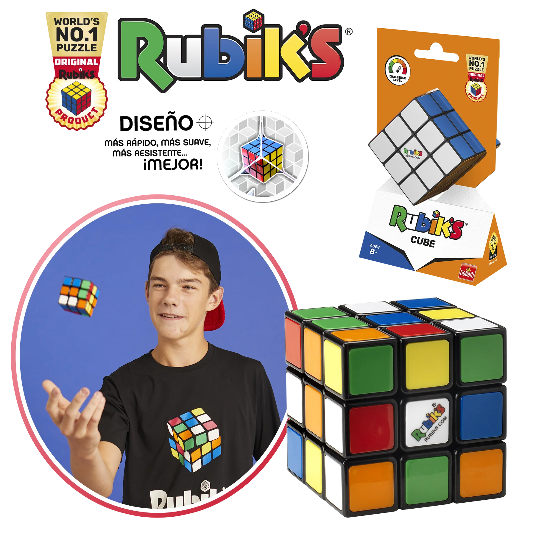 Como Hacer Que Tu Cubo De Rubik Gire Mas Rapido RUBIKS 3X3. GOLIATH. ¡El cubo más famoso del mundo! STEM. Es un Juguete  Rompecabezas para Niños y Adultos. A partir de 8 años. - AliExpress  Juguetes y pasatiempos