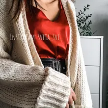 Oversize Sweater Coats Women Cardigans Knitted Beige Syiwidii Pink Fashion Solid Khaki