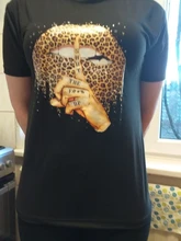 Shirt Lips Tees Base Women Tops Funny Leopard Summer Fashion O-Neckblack ZOGANKIN