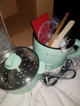 Mini máquina de Cocina eléctrica multifunción para el hogar, olla caliente de una sola/doble capa, olla de arroz multieléctrica, sartén antiadherente, 220V