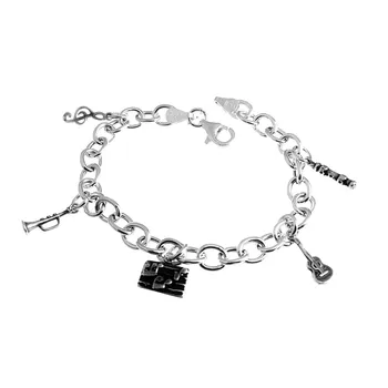 

Bracelet 925 Sterling silver m fetishes musical 19cm. [AB3557]