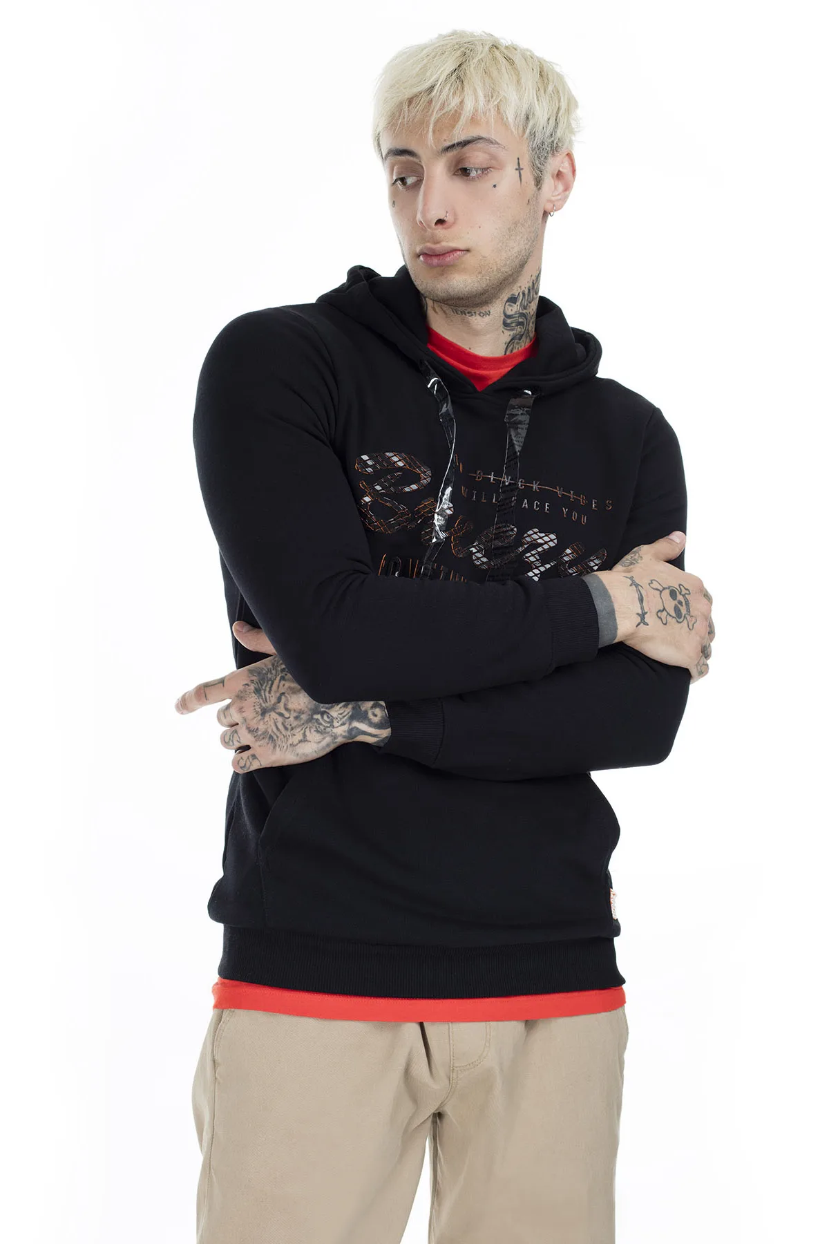 Breezy печатных с капюшоном пот мужские 02056023