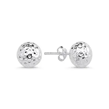 

Angemiel 925 Silver 10mm Forged Ball Earrings