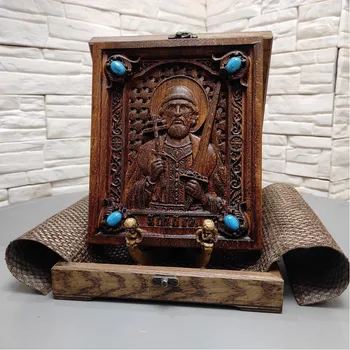 

Carved icon holy incense Prince Igor Chernigov size 19-23 cm