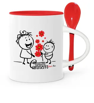 

Personalized Dear Mom Red Spoon Mug Cup-19