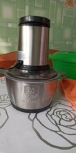 Picadora eléctrica de acero inoxidable de 2 velocidades, picadora eléctrica de 500W con capacidad de 2L, picadora de carne, procesador de alimentos