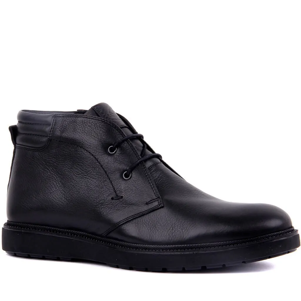 Sail-Lakers/черные кожаные мужские ботинки на шнуровке