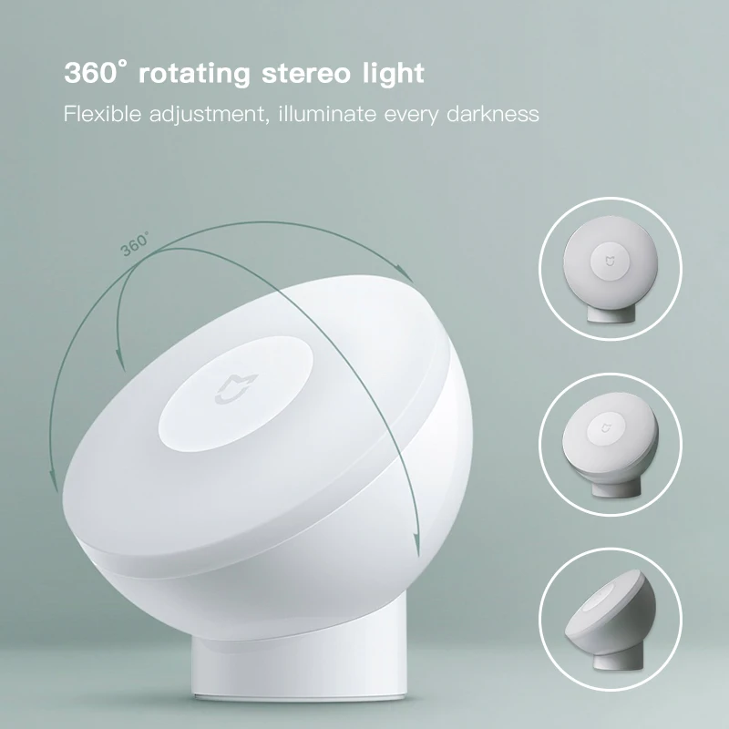 Новейший Xiaomi Mijia Ночной светильник 2 магнитное притяжение 360 Вращающийся Регулируемый светодиодный индукционный ночной Светильник инфракрасный датчик тела