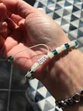 Pulsera con cuentas de cristal para mujer, longitud ajustable, 1 Uds., joyería hecha a mano