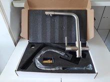 Grifo de cocina con doble Caño cromado, filtro de agua potable, purificador de latón, recipiente, fregadero, mezclador, agua caliente y fría, Torneira