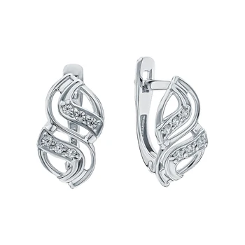 

Silver earrings with cubic zirconia sunlight sample 925 test