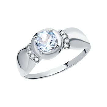 

Silver ring with Topaz and cubic zirconia sunlight sample 925