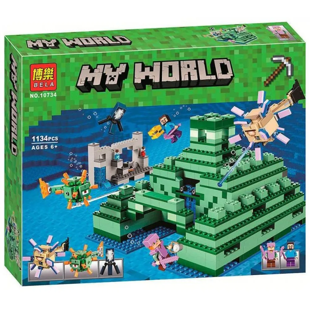 Designer Minecraft 10734 &quotunderwater fortress" 1134 details analog lego minecraft toys constructor figures construction set for boys |