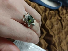 Anillo de tortuga verde oliva grande para mujer, anillos de piedra circón de cristal de Color plateado para mujer, joyería de boda, regalo de San Valentín