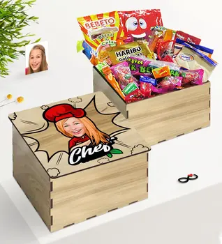 

Tailor-made In Wooden Box for Women Chef Caricature Of Nostalgic Lezzetler Gift Seti-10