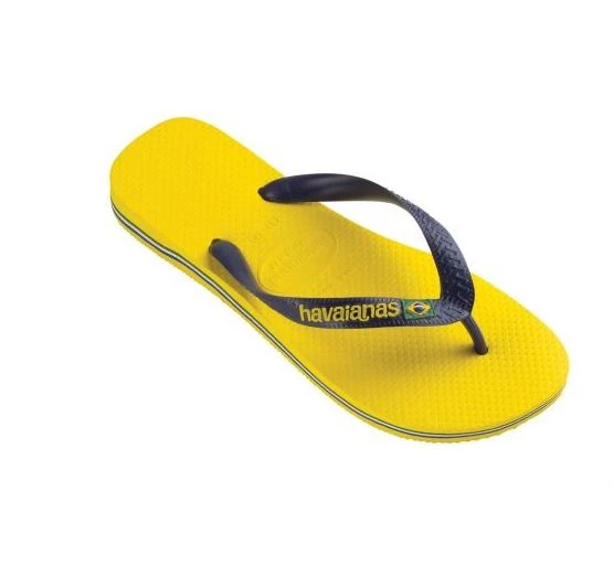 unisex Havaianas Brasil, las originales y chanclas brasileñas más famosas. Color amarillo con correa azul| | - AliExpress