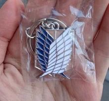 Ataque Anime En Titán Shingeki No Kyojin Llavero Cosplay Wings of Liberty llavero Llaveros Llaveros Anillos Titular de Esmalte Blanco
