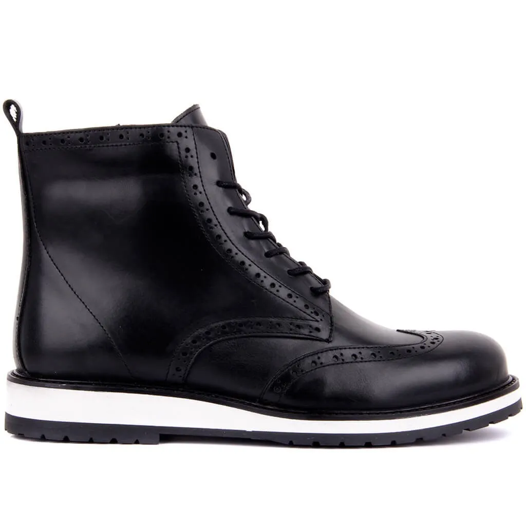 

Sail-Lakers Black Leather Zipper Male Boots