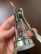 Abridor de botellas de vino tinto de Metal, sacacorchos con mango, herramientas esenciales para barras de acero inoxidable