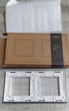 Double-Glass-Panel Wall-Switch Livolo Pearl White Luxury Crystal for 