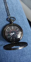 Números romanos negros de cuarzo reloj de bolsillo hombres mujeres negro Funda hueca Steampunk Vintage colgante, collar, mejores regalos para hombres y mujeres