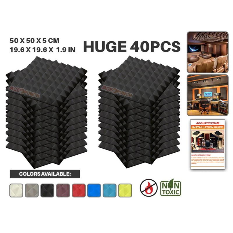 Arrowzoom 40 шт. в упаковке 19 6 &quotx 6" x 1 9 "пирамида Звукопоглощающая Панель