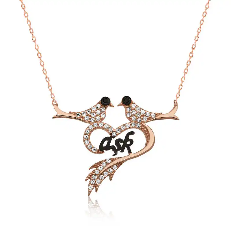 

Sterling silver Heart Pigeon Lady Necklace