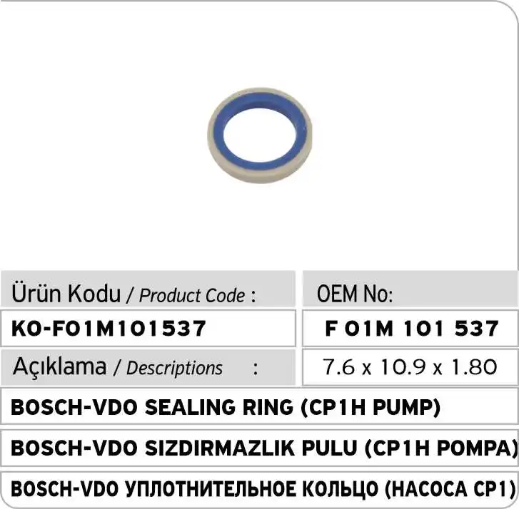 

25 PCS X F01M101537 B0sch Common Rail Sealing Ring